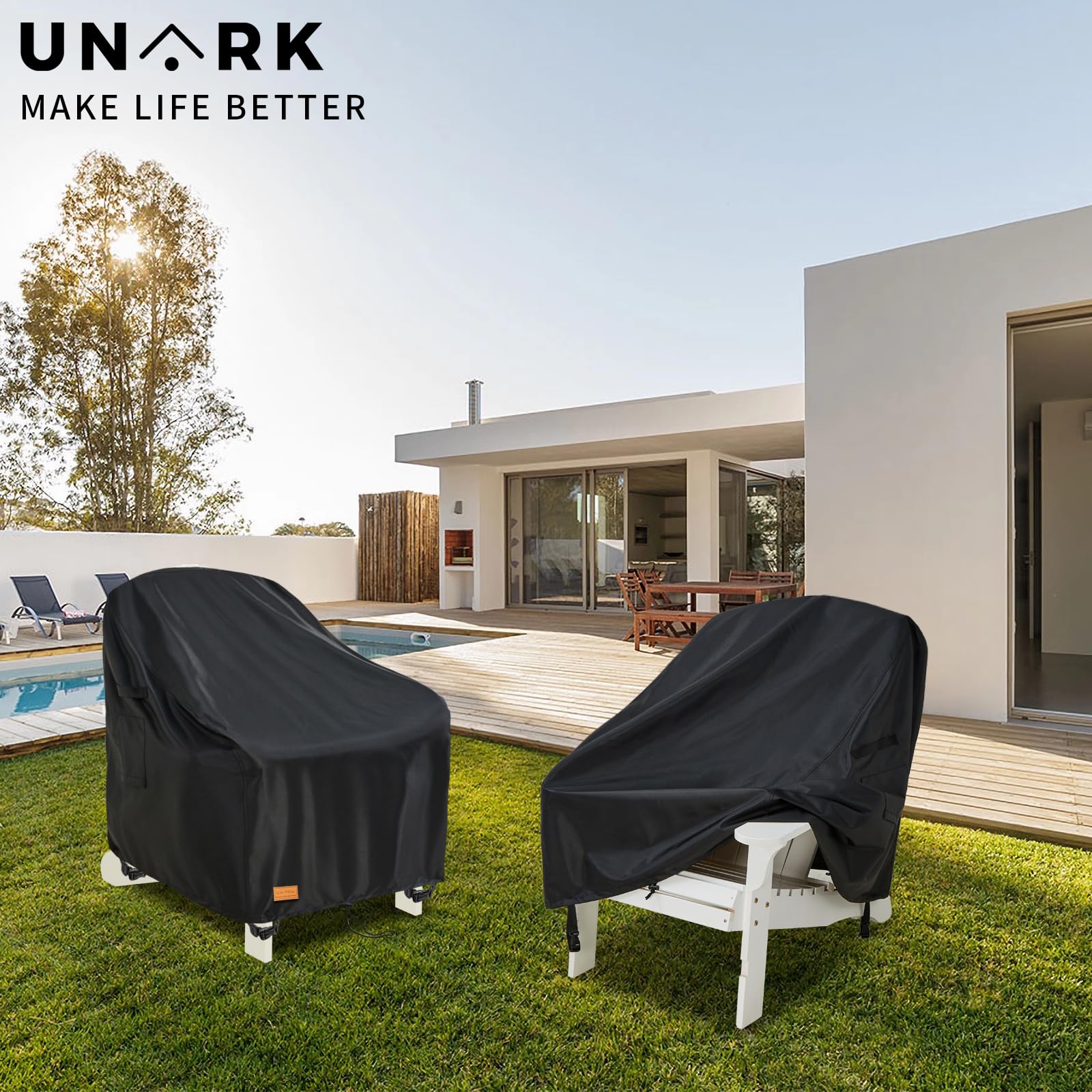 UNARK comparación de tamaño muestra ajuste para sillas hasta 30 pulgadas