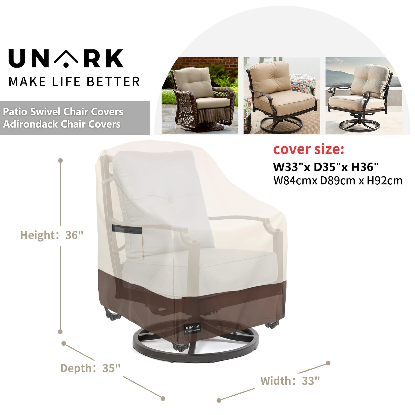 UNARK primer plano del tejido 600D que destaca durabilidad