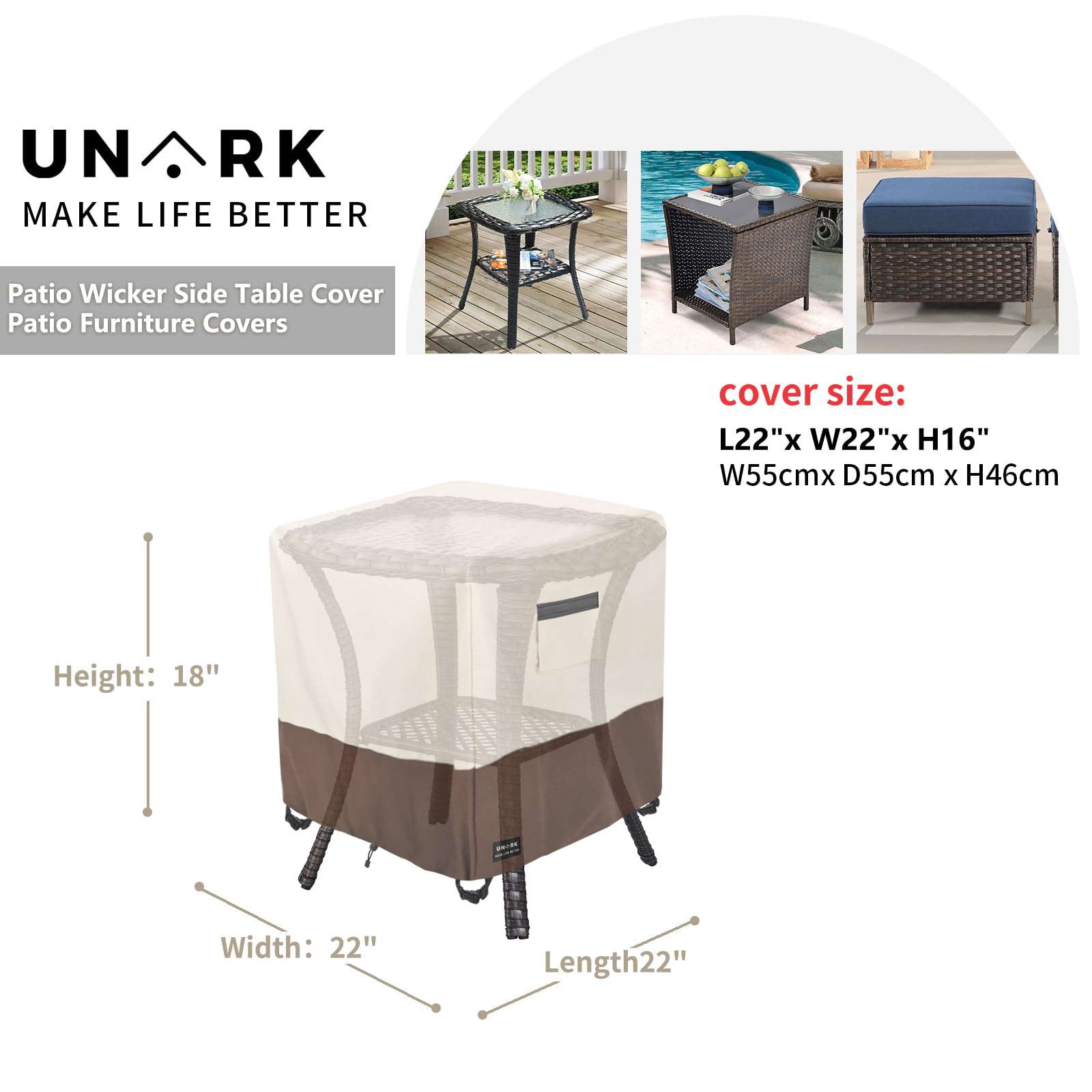 UNARK textura de tela impermeable en primer plano, muestra resistencia