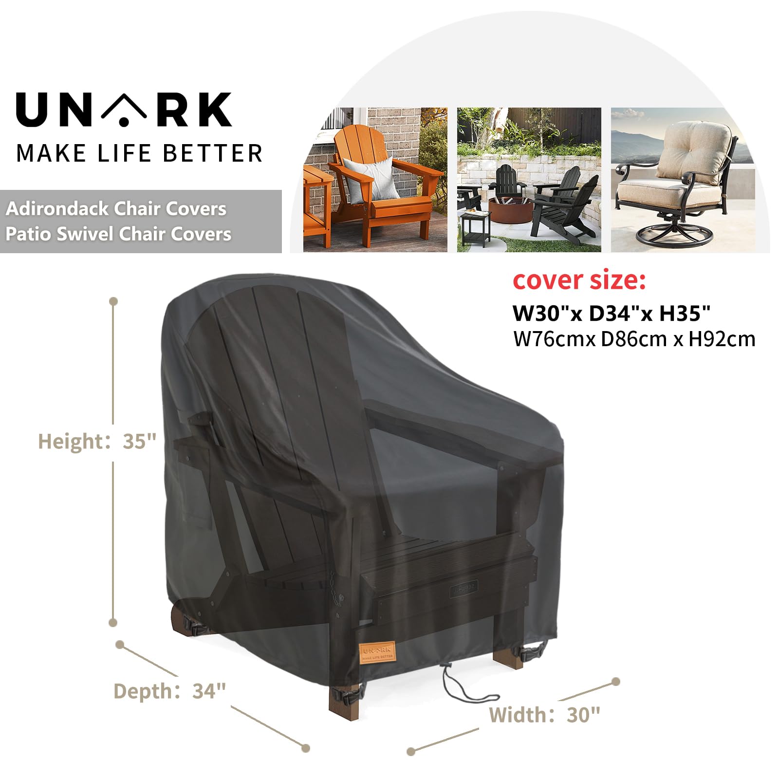 UNARK tejido Oxford detalle resistente y repelente al agua beneficioso