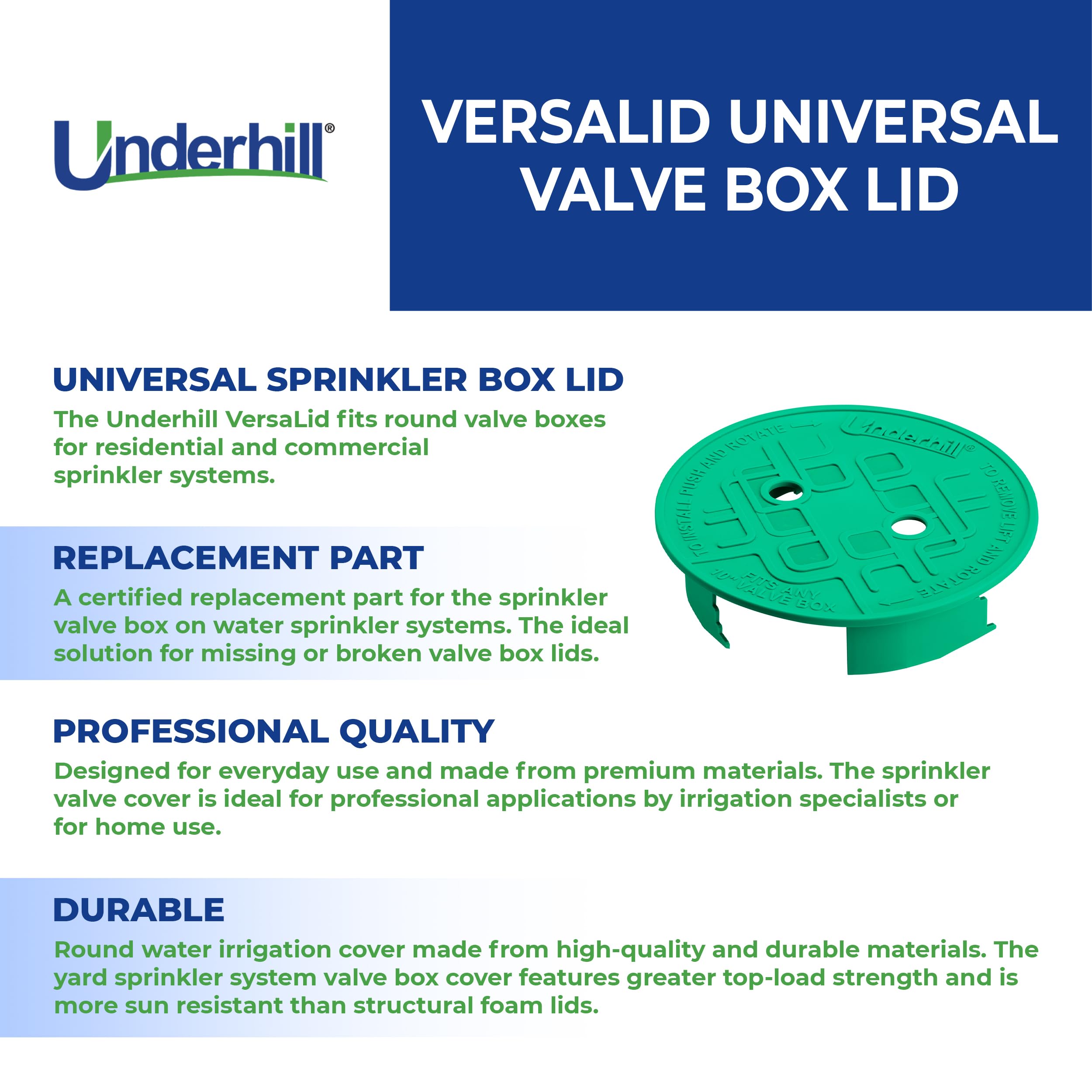 Underhill VersaLid instalada en caja de riego mostrando protección