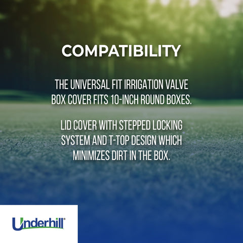 Underhill VersaLid VL-10T comparada con regla para escala, ajuste universal 10 pulgadas
