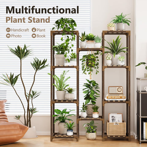 Uneedem estantería con plantas en sala, añade verdor y decoración funcional