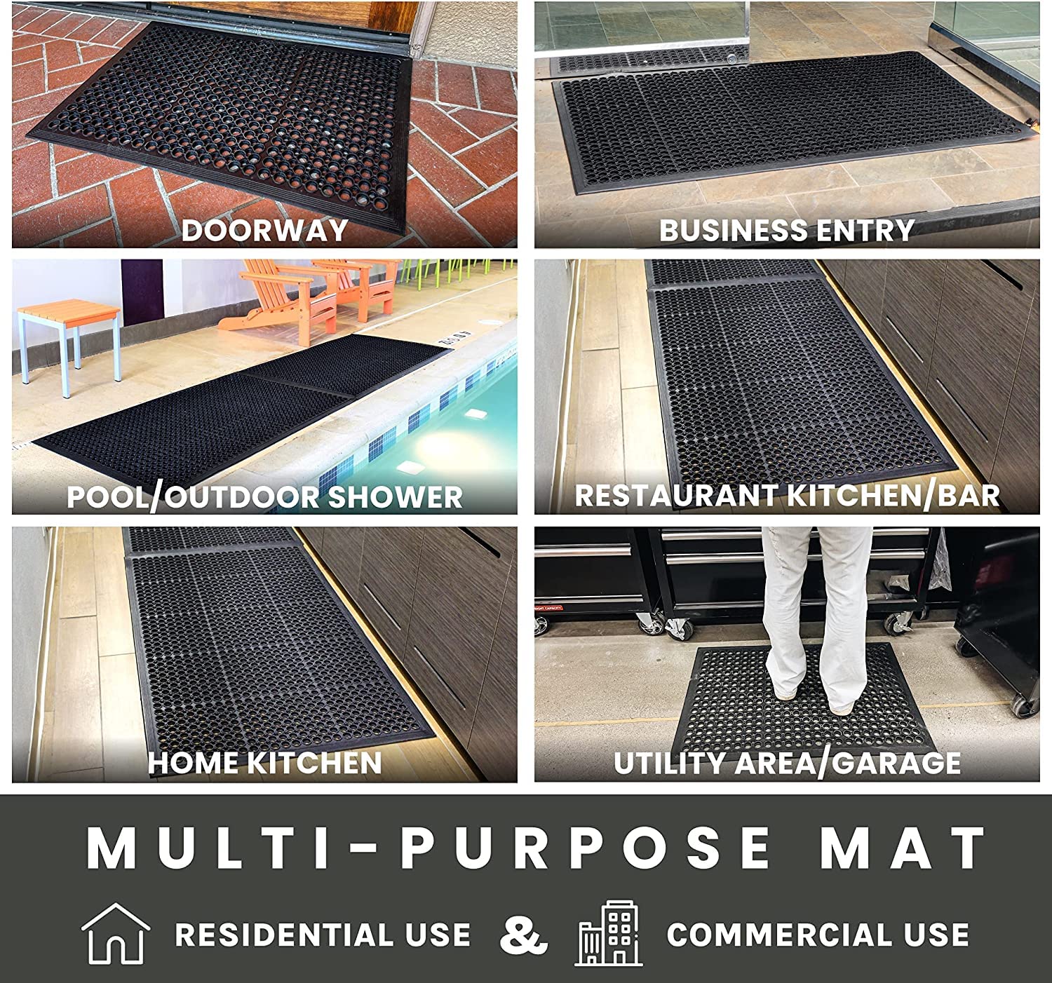 Uniboho felpudo en cocina comercial evitando resbalones