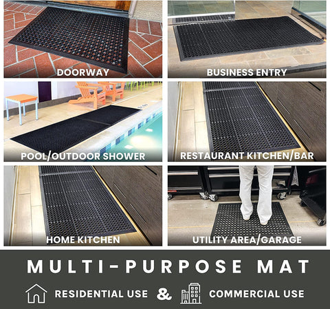 Uniboho felpudo en cocina comercial evitando resbalones