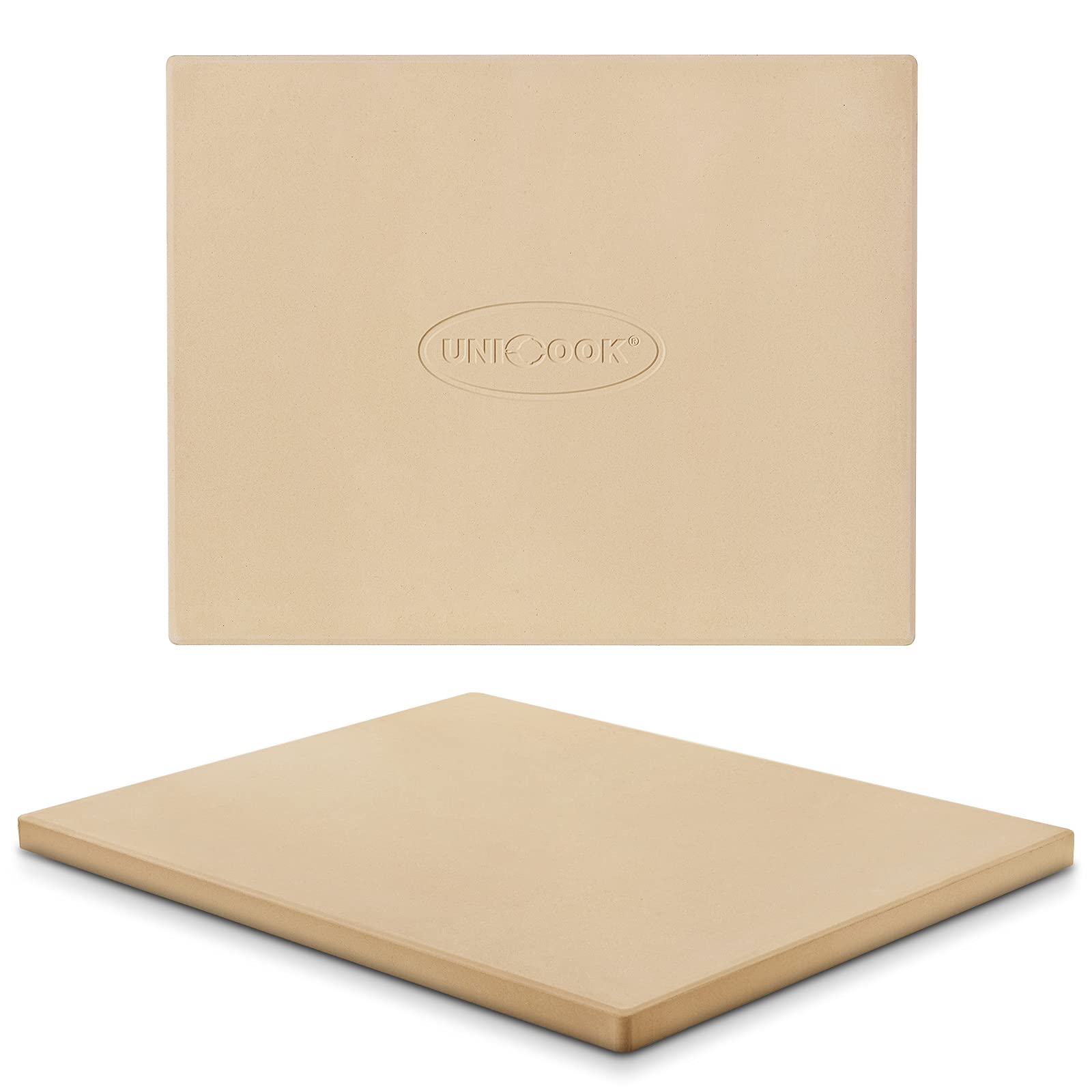 Unicook piedra frontal mostrando tamaño y forma útil para pizzas