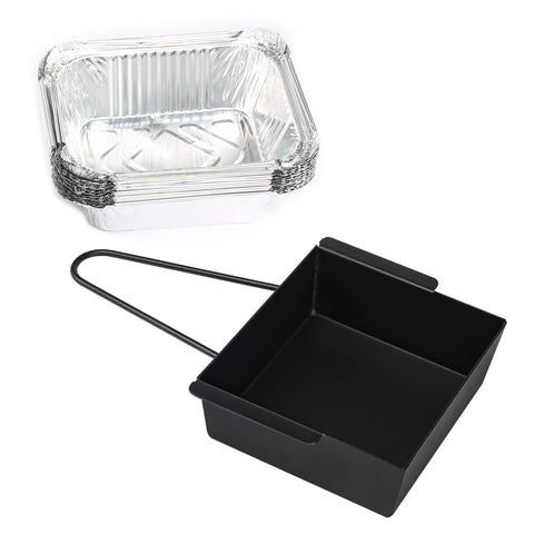 Uniflasy bandeja frontal instalada en Nexgrill para control limpio de grasa