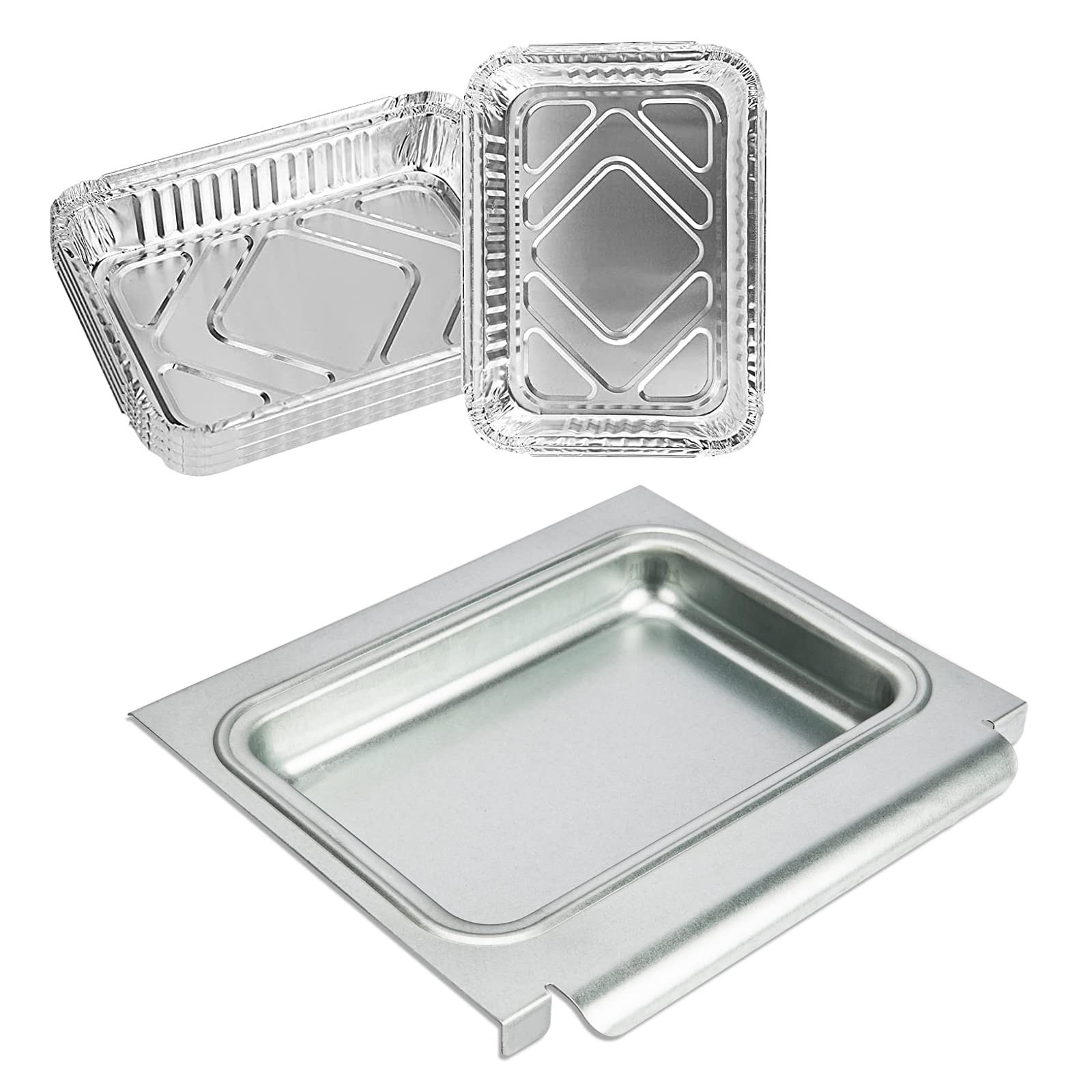 Uniflasy bandeja frontal instalada mostrando ajuste compatible con Weber