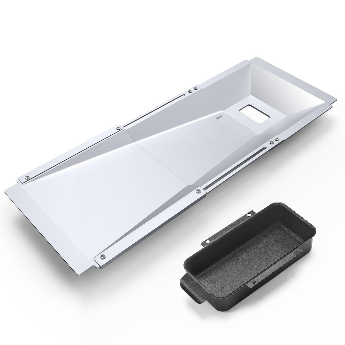 Uniflasy bandeja de grasa frente muestra diseño y compatibilidad