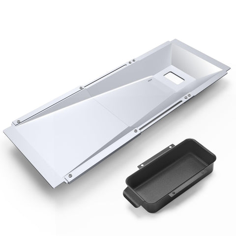 Uniflasy bandeja de grasa frente muestra diseño y compatibilidad