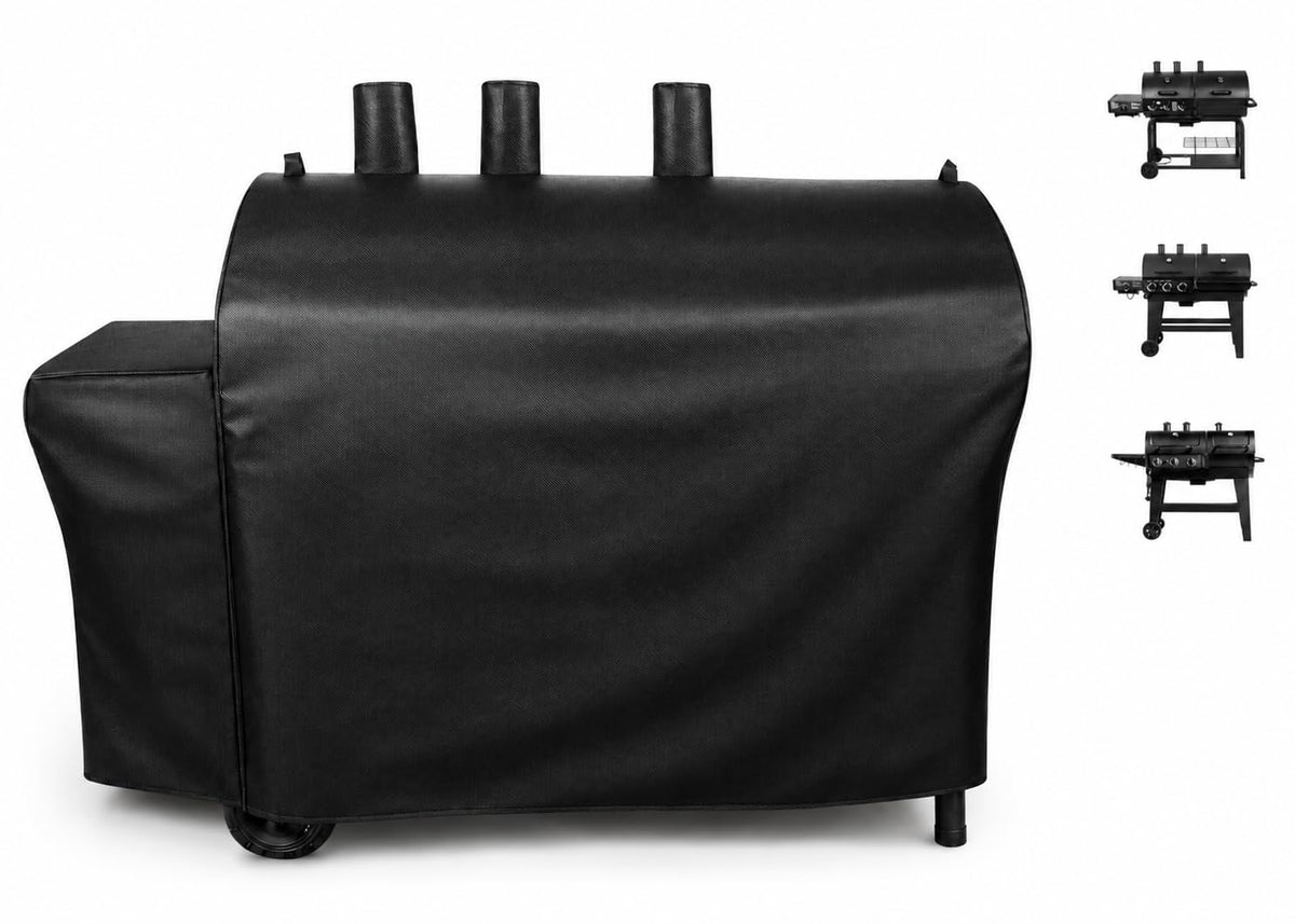 Uniflasy vista frontal de la funda ajustada protegiendo la parrilla, protección completa