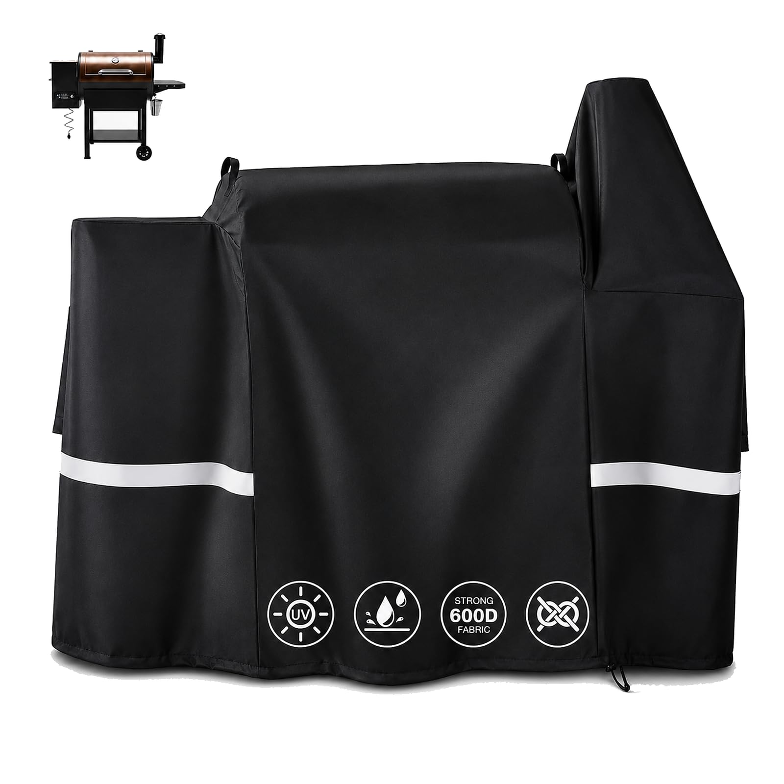 Uniflasy vista frontal de la funda protegiendo parrilla, protección completa