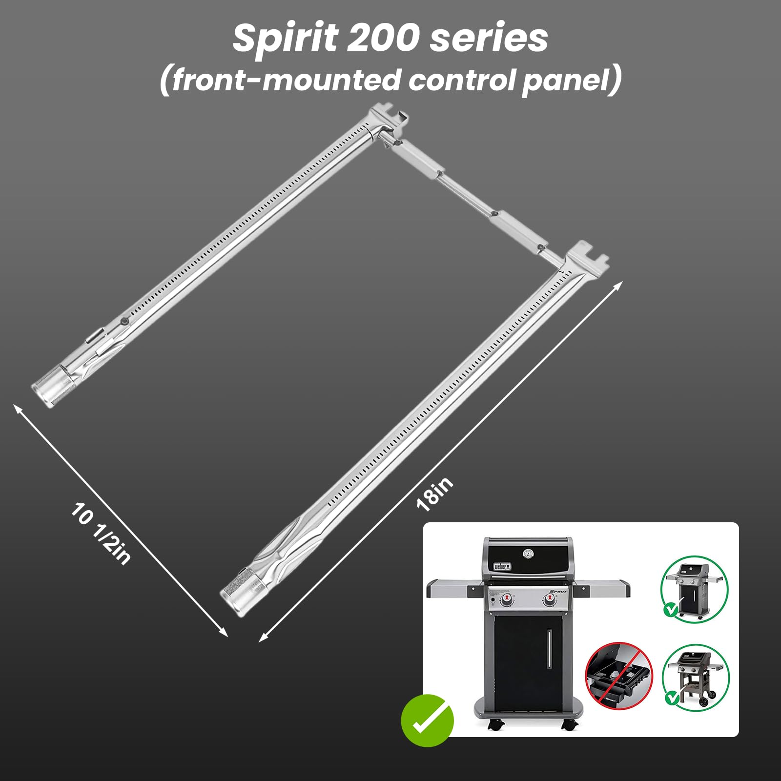 Uniflasy piezas instaladas en Weber Spirit, mejora inmediata del calor