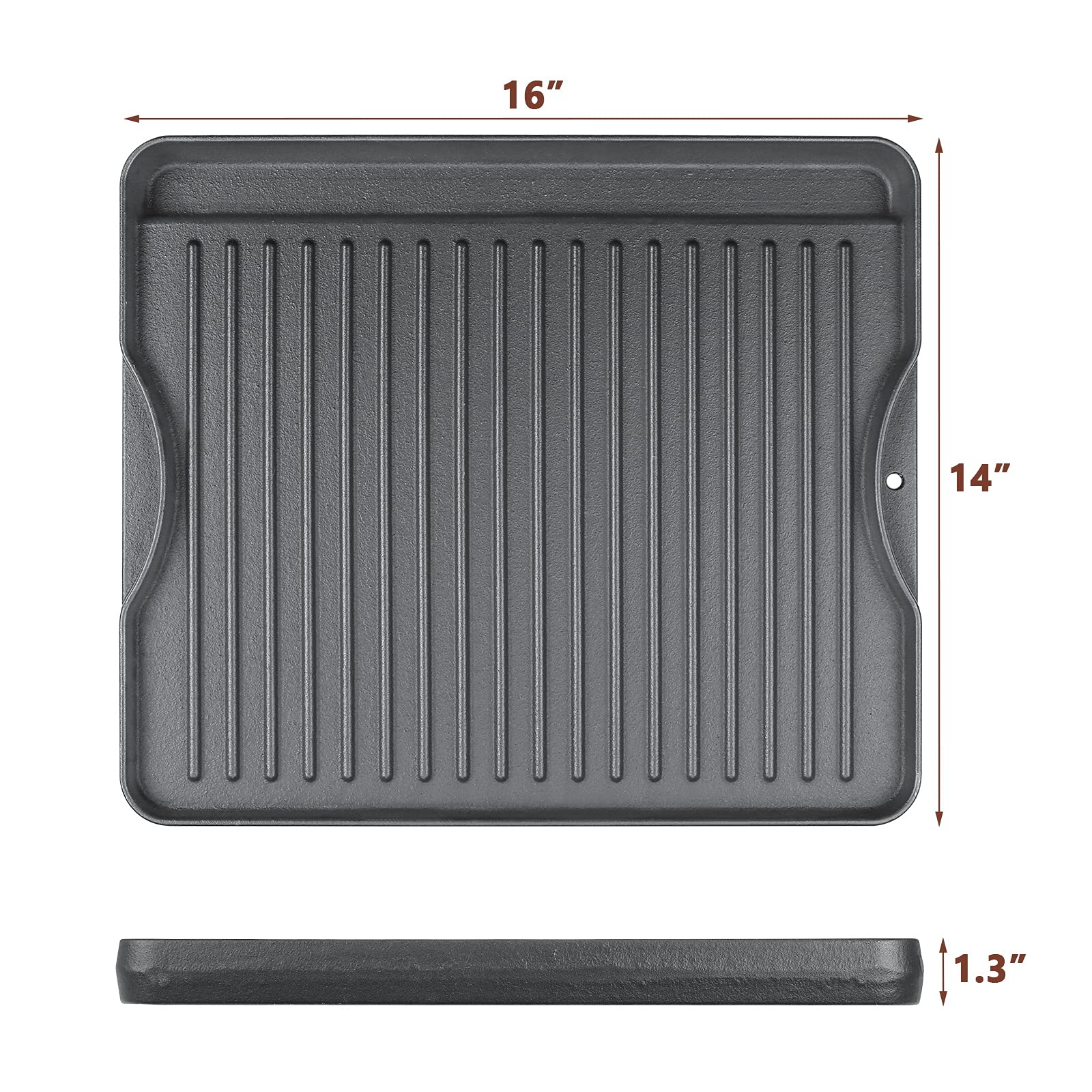Primer plano del lado acanalado Uniflasy para marcas de grill y drenaje