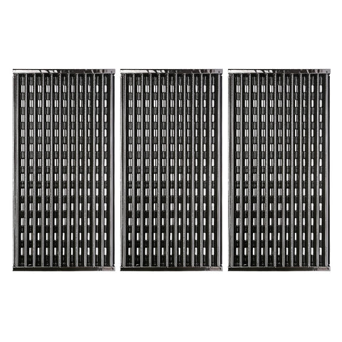 Uniflasy rejilla frontal 17" mostrando ajuste perfecto en parrilla CharBroil y mejora estética