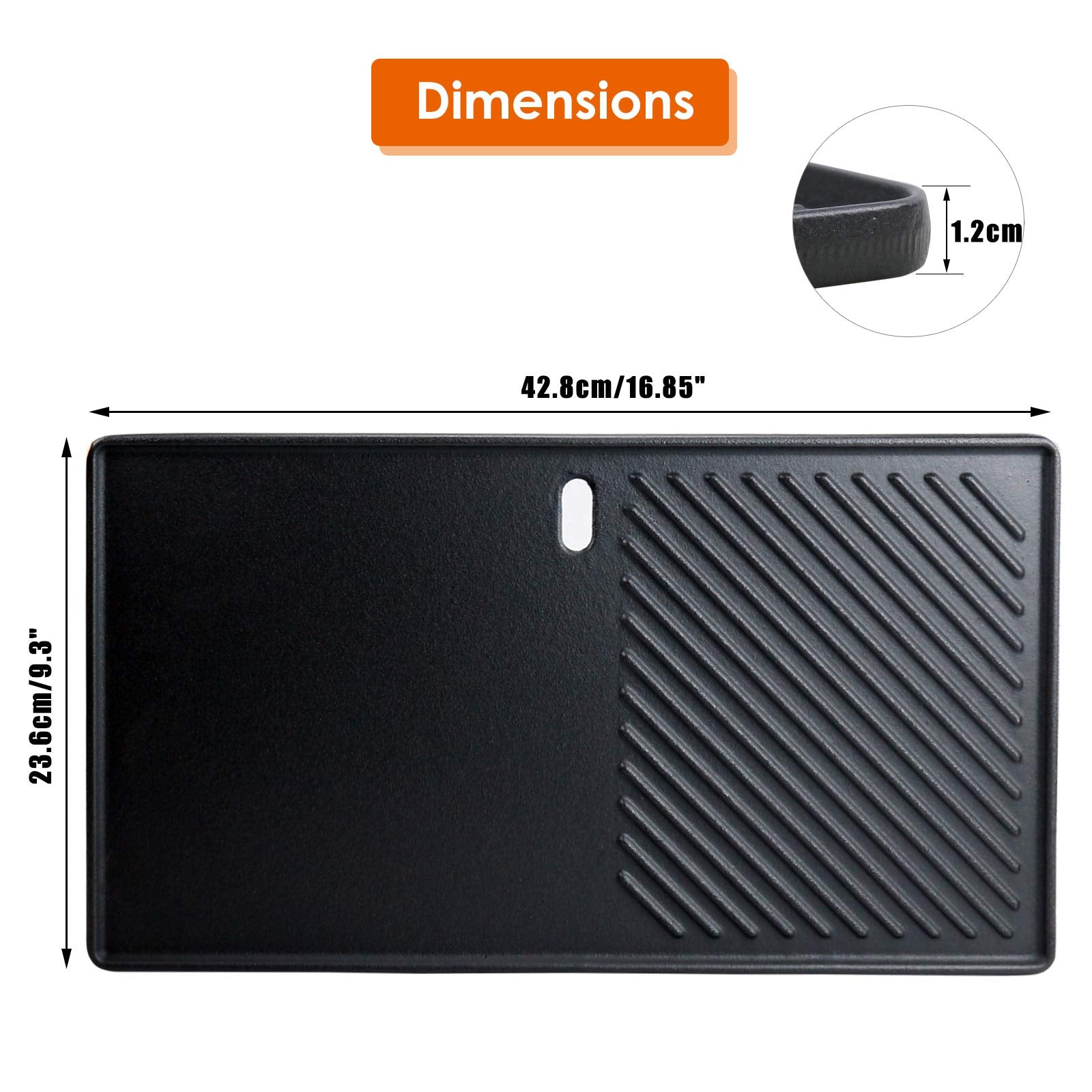 detalle de la textura de hierro fundido Uniflasy para mejor retención de calor