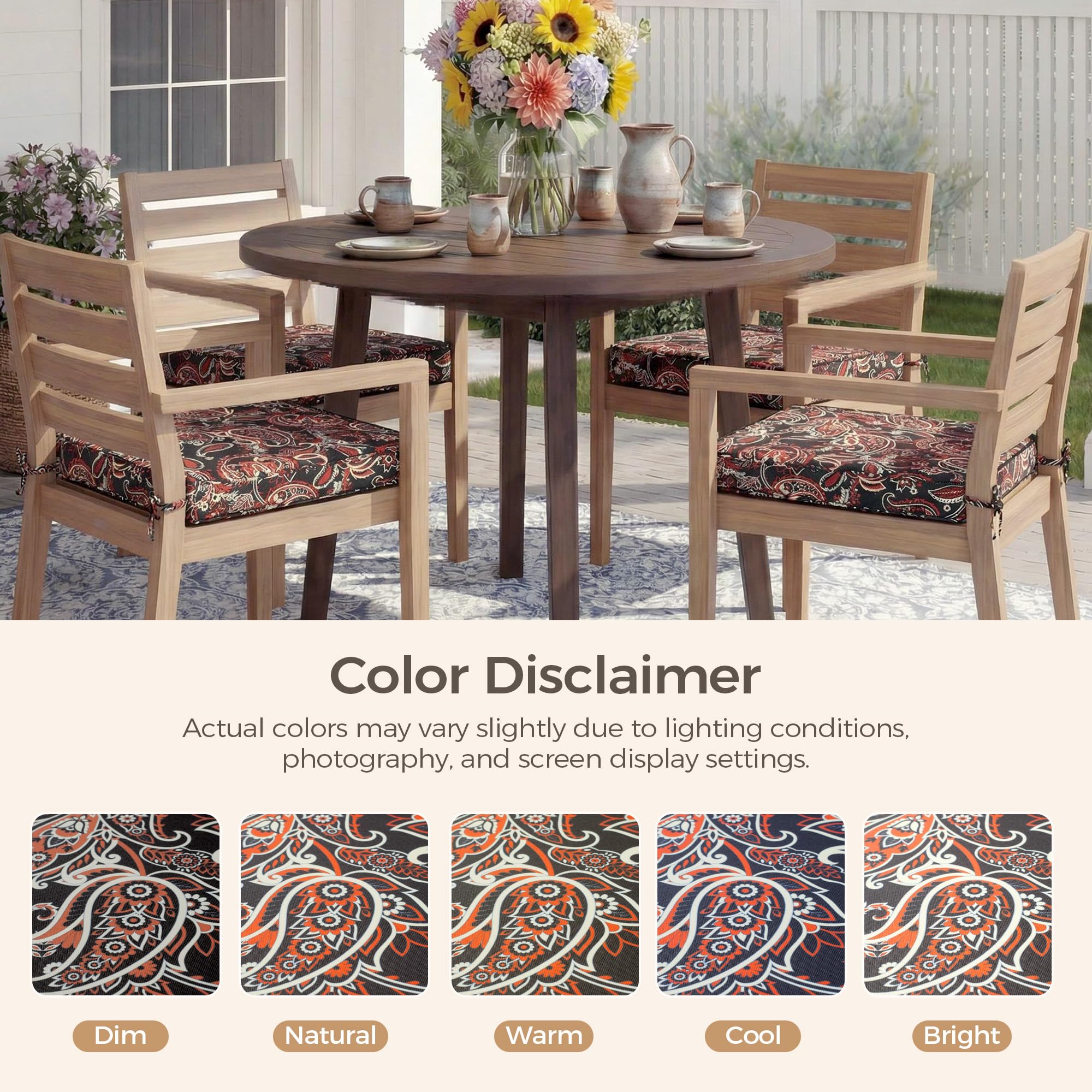 UNIKOME cojines en ambiente de patio añadiendo color y confort al exterior