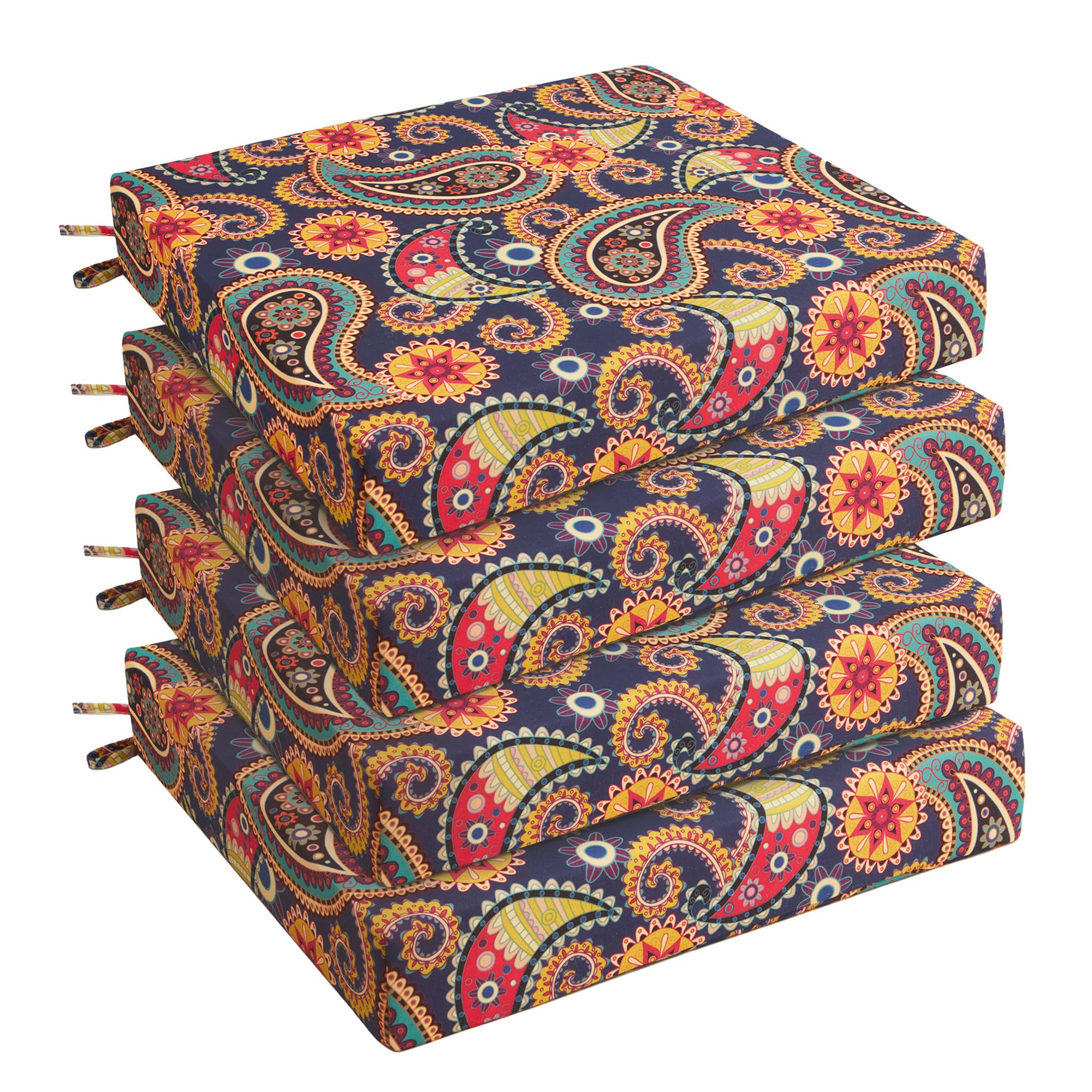 UNIKOME paquete frontal de 4 cojines Palmira Paisley, mejora visual del patio