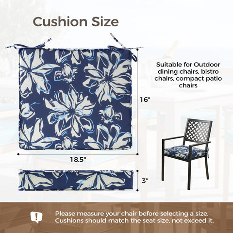UNIKOME detalle del estampado Blue-White Flower que embellece asientos