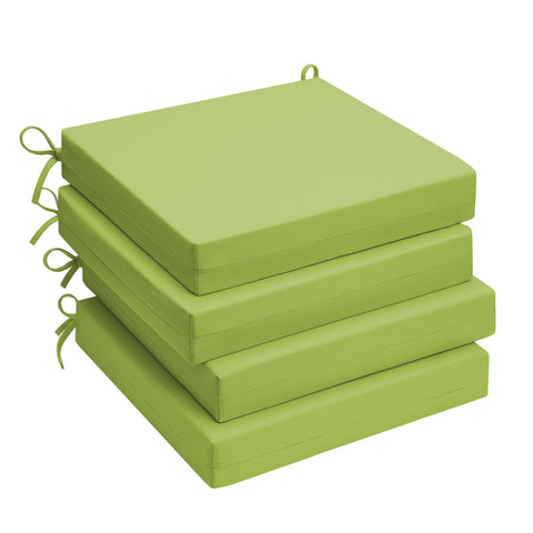 UNIKOME vista frontal del pack de cuatro cojines verdes, comodidad inmediata