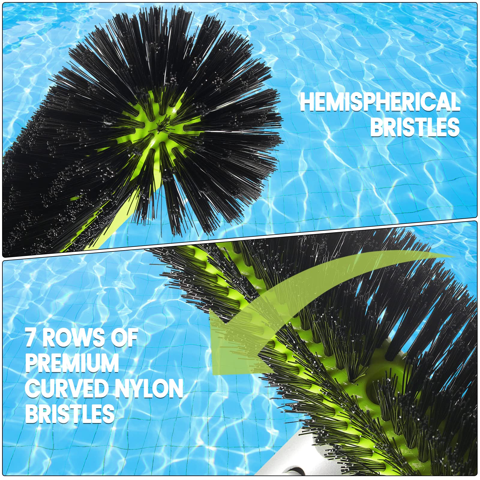 Unipool en uso frotando pared de piscina protegiendo el liner