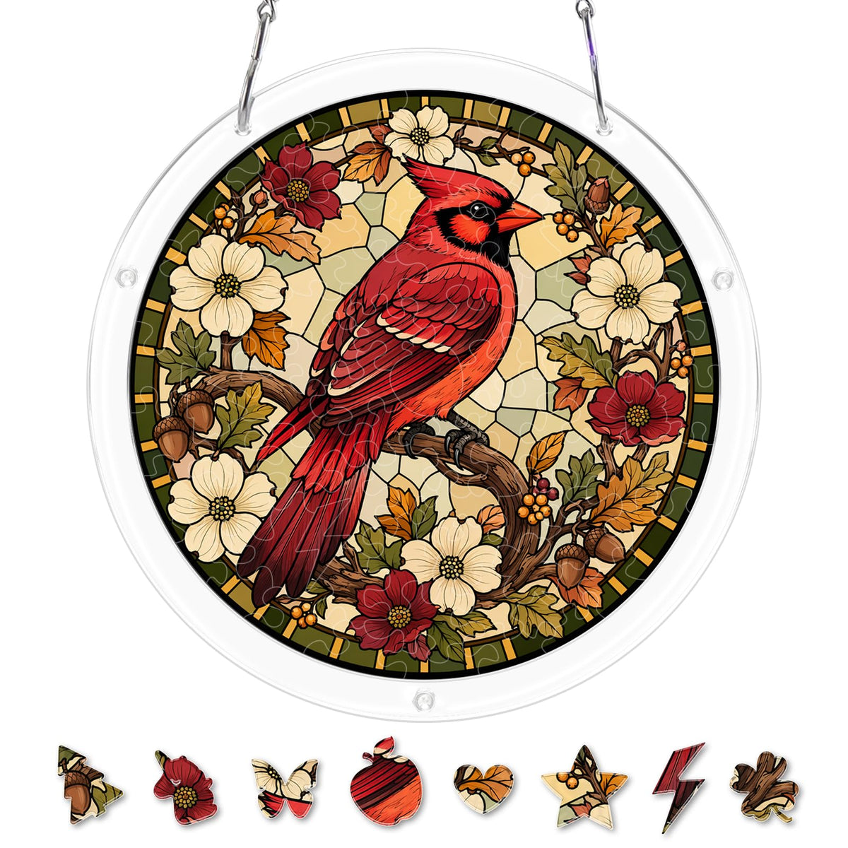 UNIQGIFTS suncatcher frontal mostrando colores vibrantes y decoracion