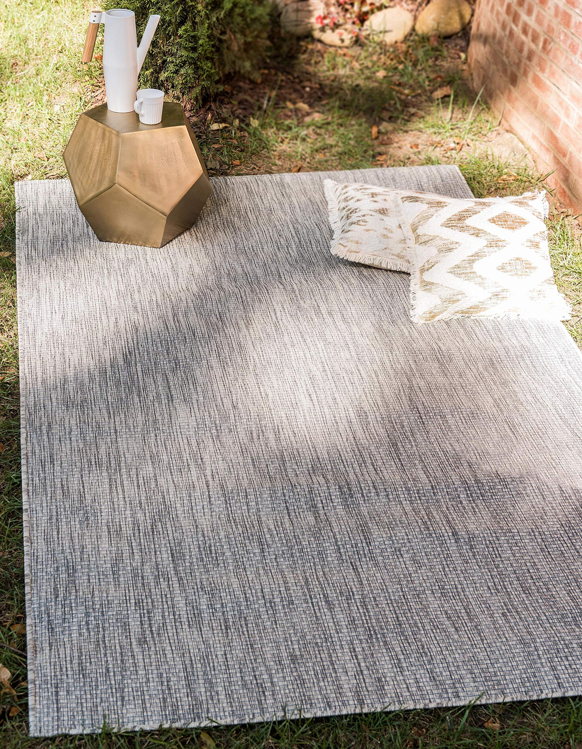 Unique Loom alfombra en terraza exterior, resistente a tránsito y clima