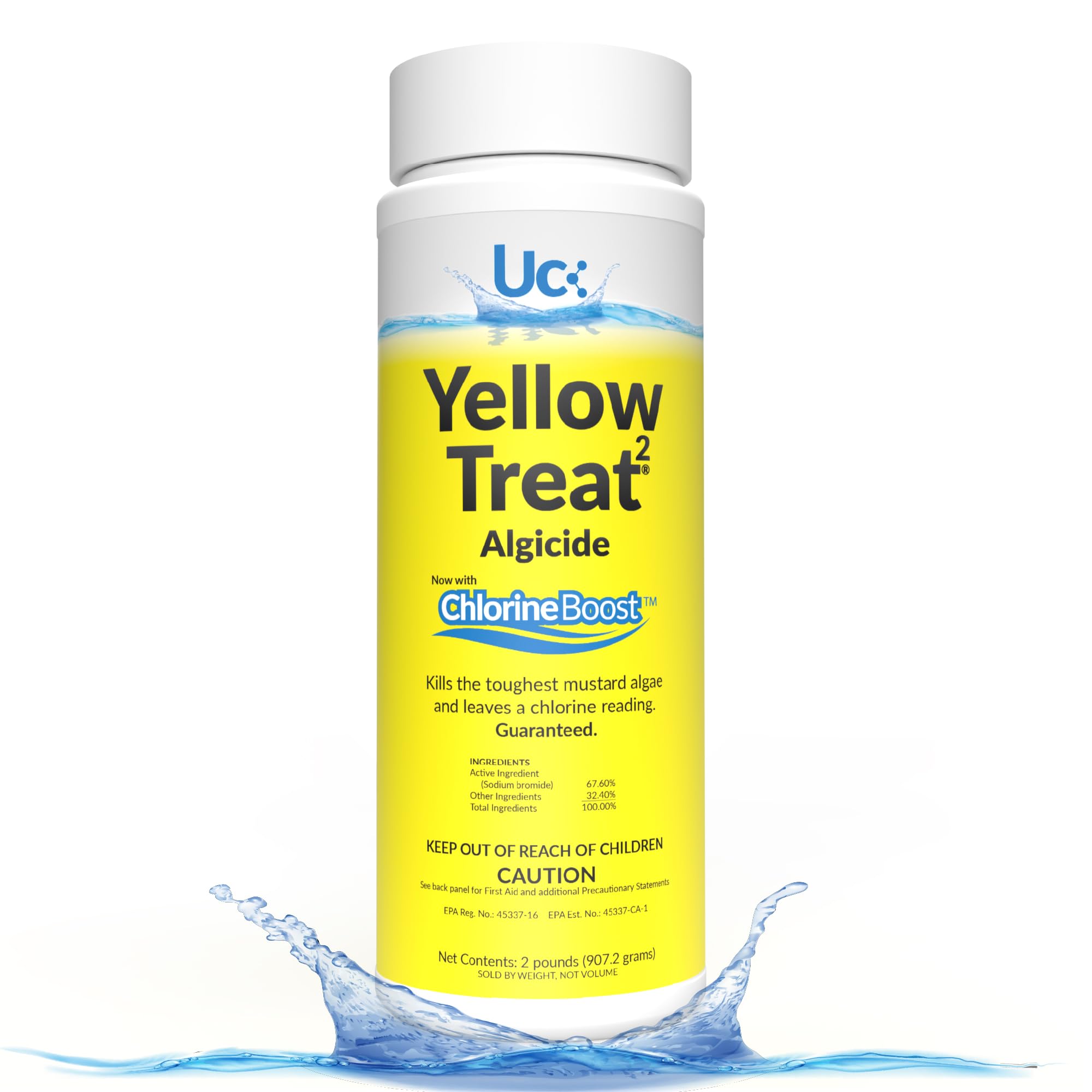 United Chemical Yellow Treat aplicación en piscina con cepillo, elimina algas rápido
