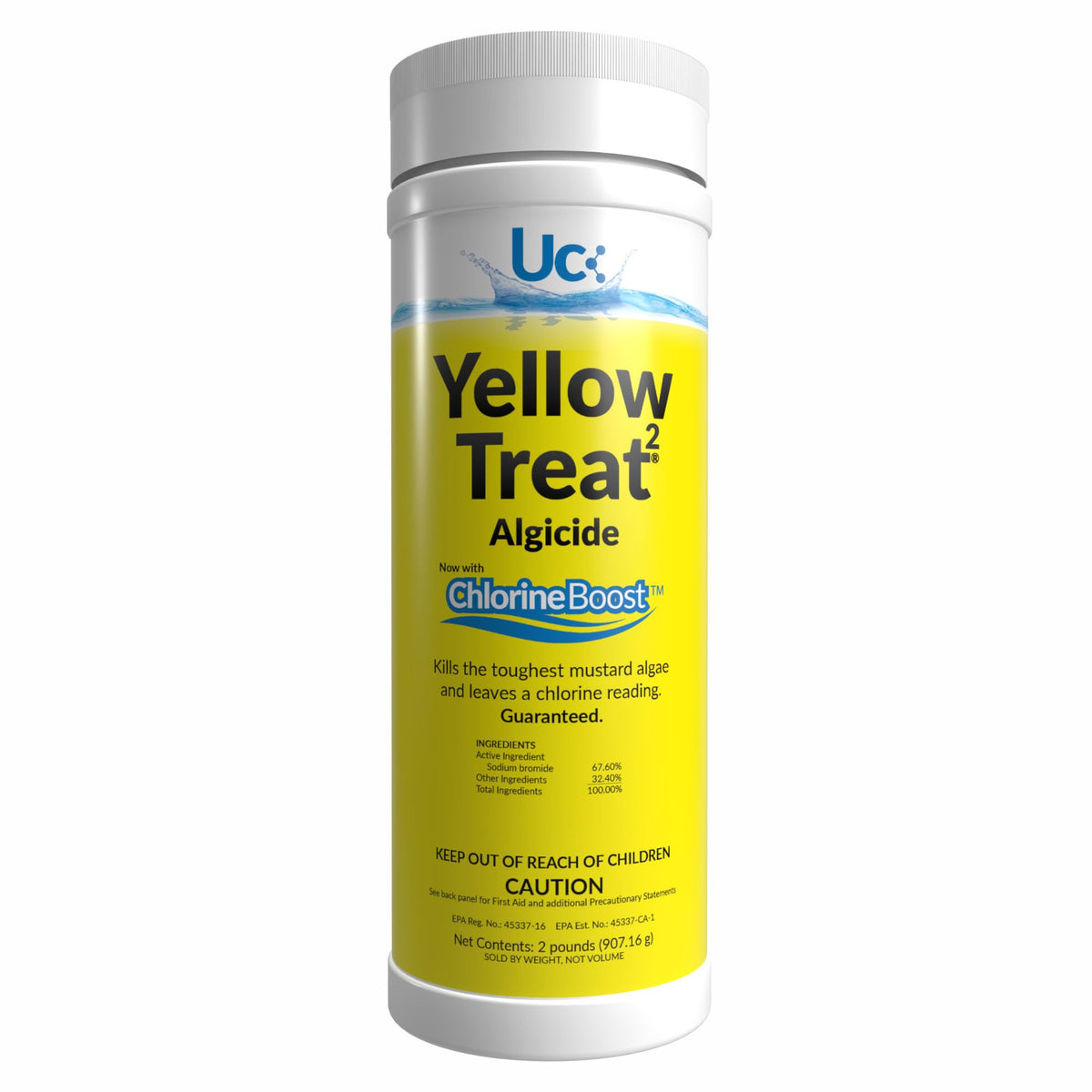 United Chemical Yellow Treat frente del empaque mostrando dose clara y beneficio