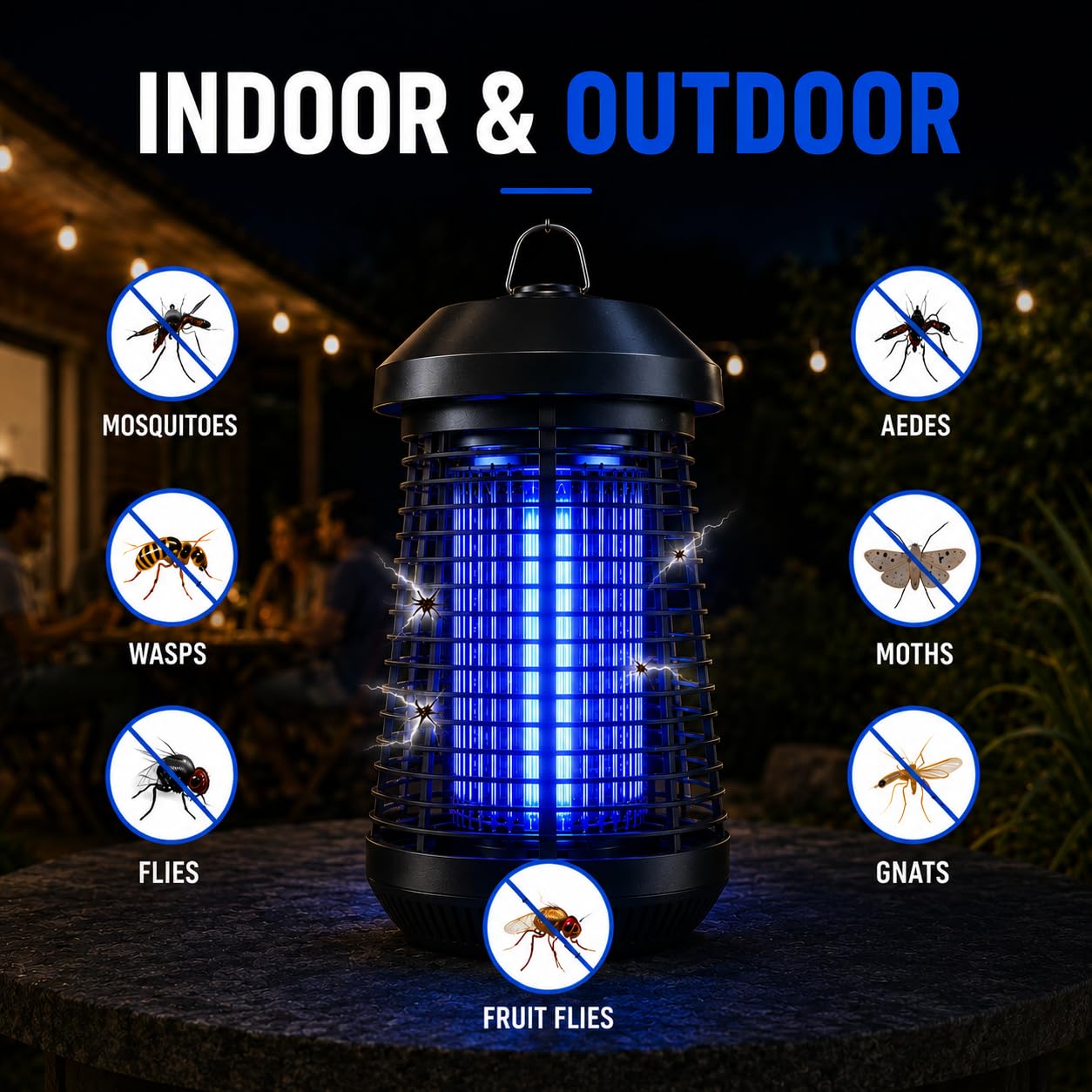UnityPath detalle de la bombilla UV 18W que atrae insectos eficazmente
