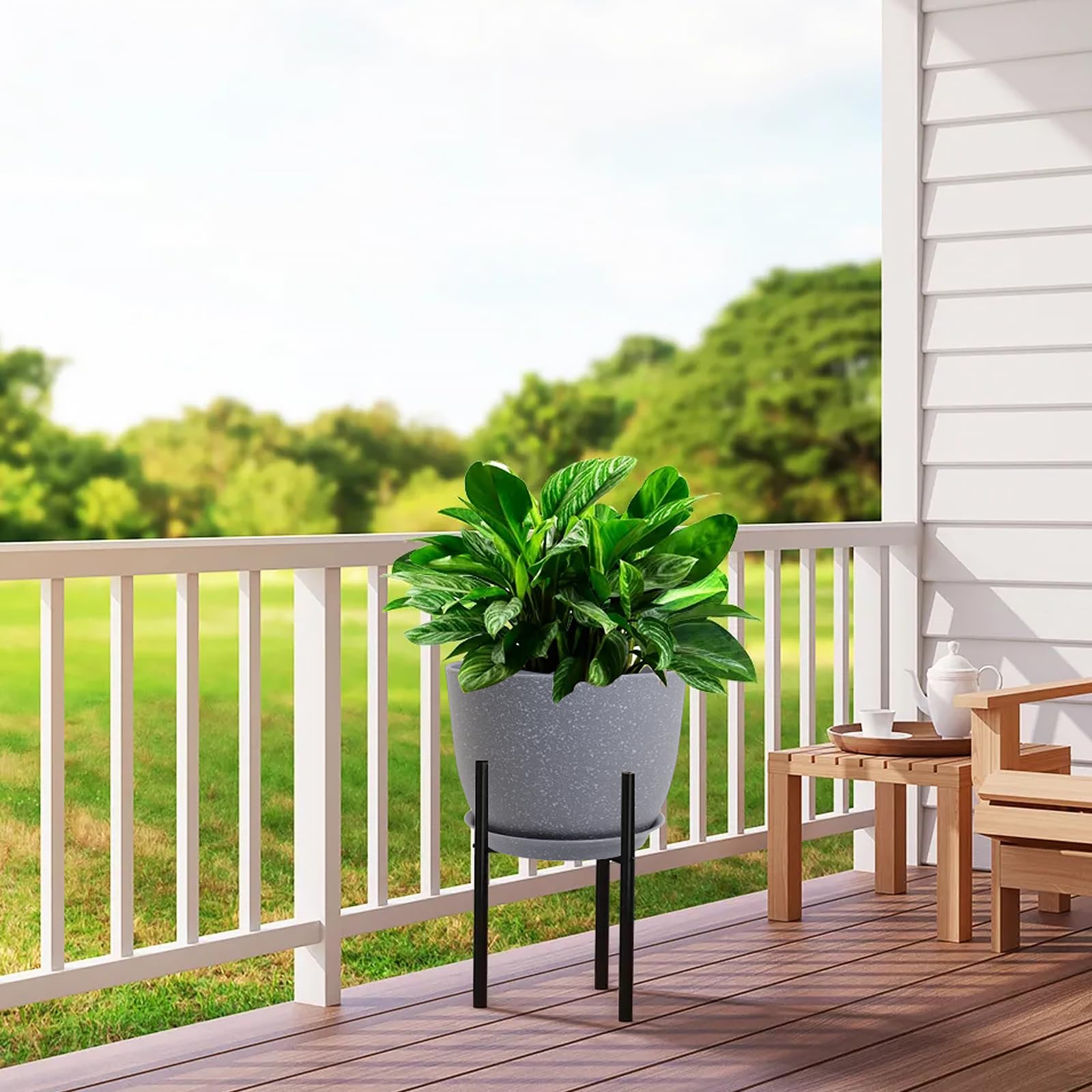 UOUZ maceta con monstera muestra capacidad y soporte de planta