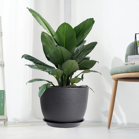 UOUZ maceta integrada en salón moderno realzando decoración con plantas