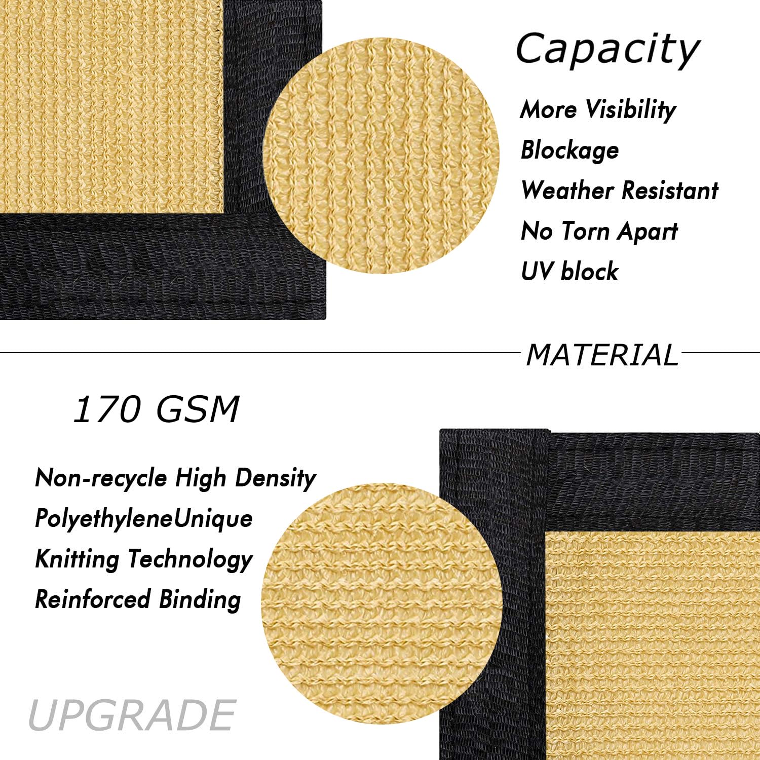 UPGRADE primer plano de la textura 170 GSM que revela durabilidad y densidad