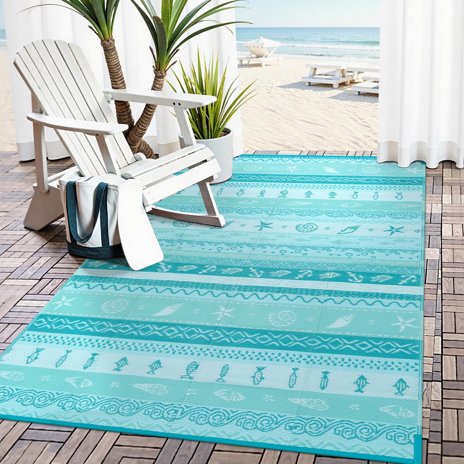 Uphome alfombra costera vista frontal con diseño reversible y atractivo