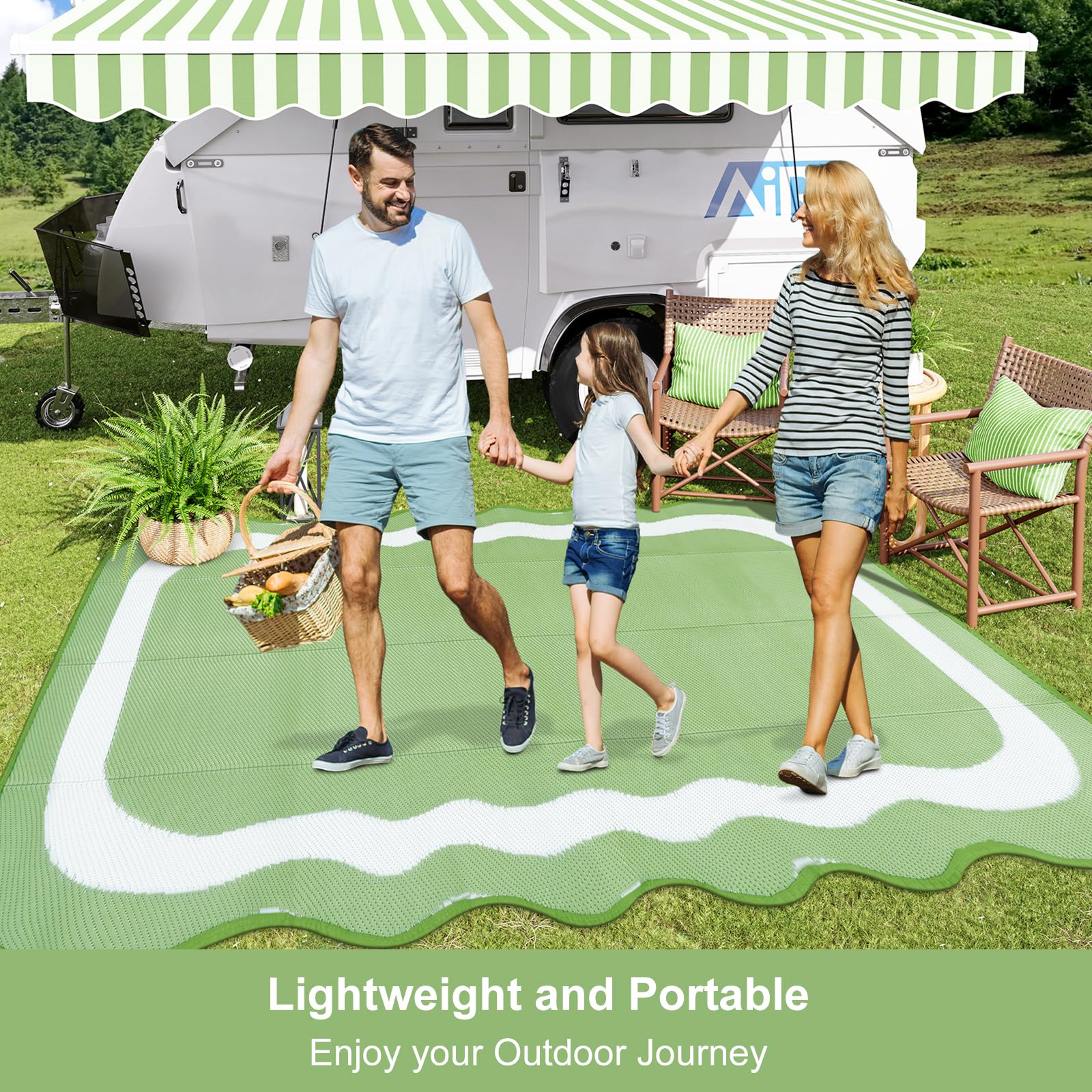 Uphome alfombra plegada fácil de transportar ideal para viajes RV