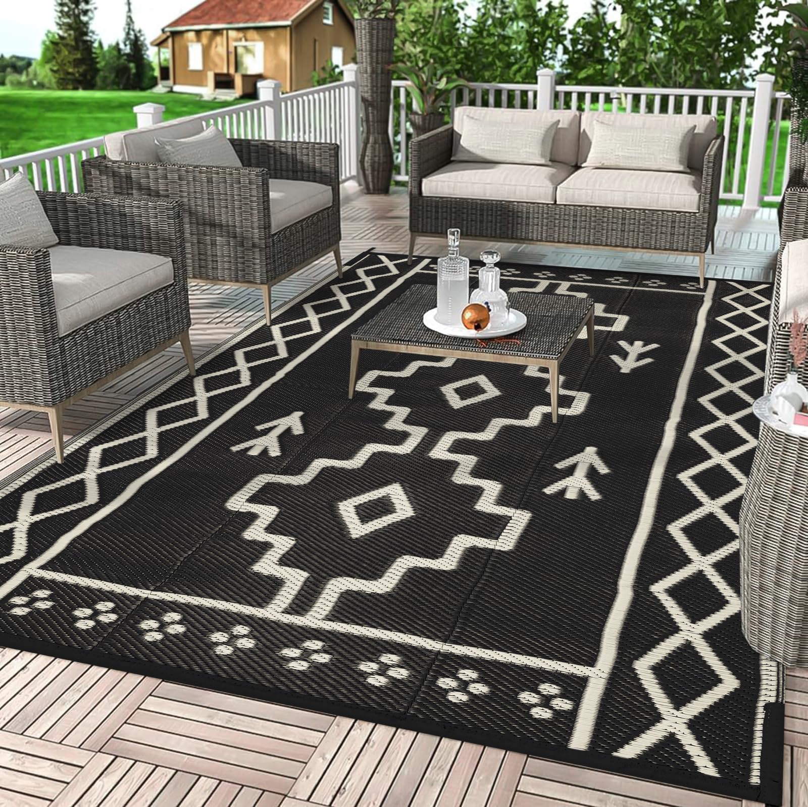 Uphome alfombra con silla para ver escala y tamaño 8x10