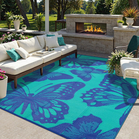 Uphome alfombra junto a una silla para comparar tamaño y cubrir áreas grandes