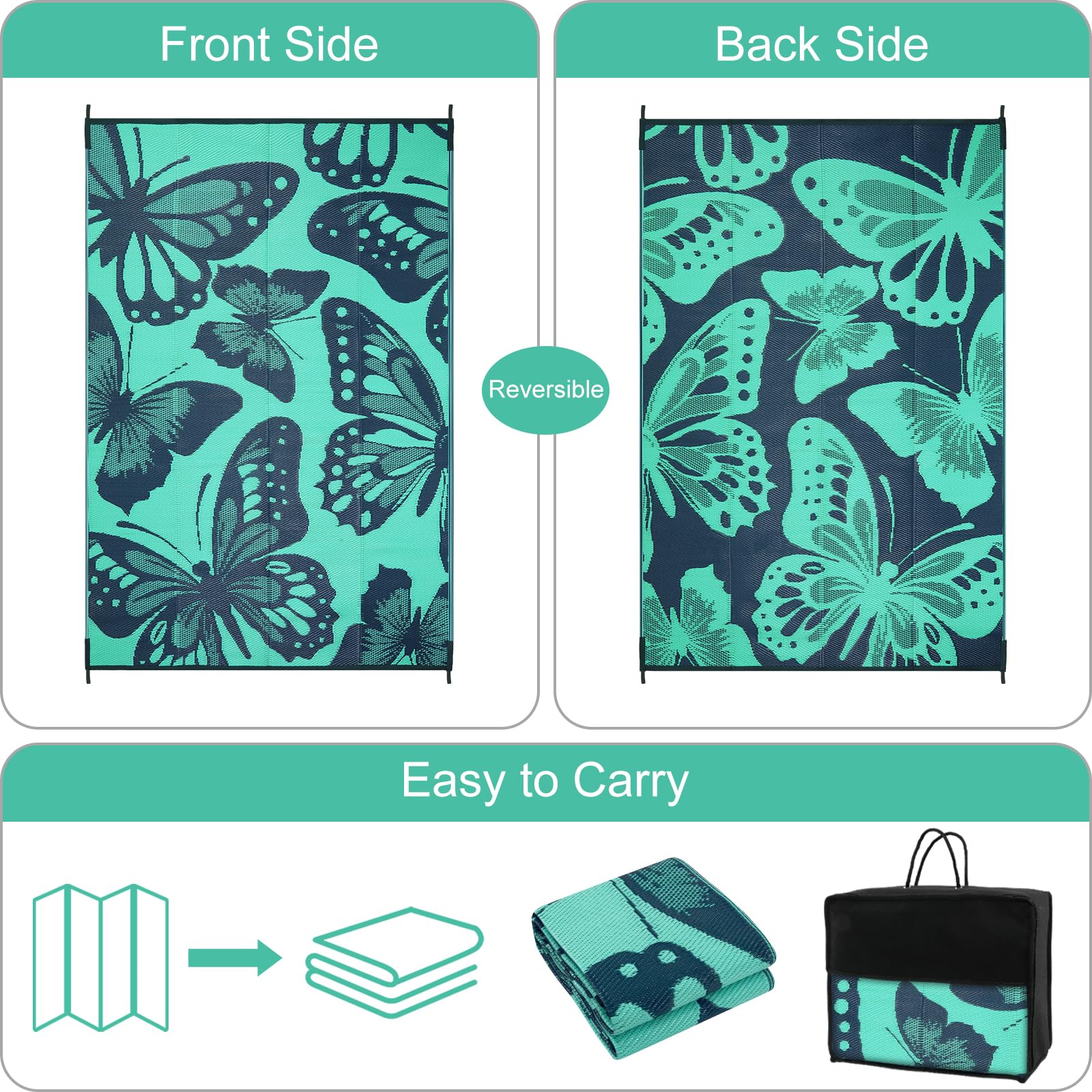 Uphome reverso con diseño de mariposa reversible decorativo