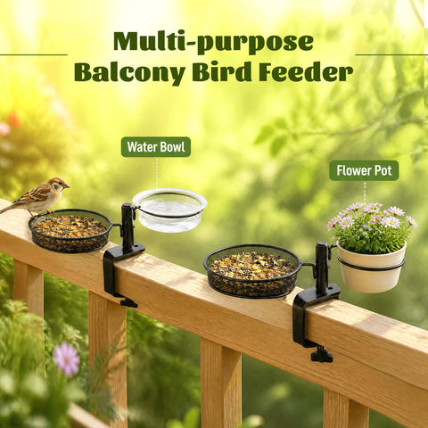 Urban Deco cuenco plástico transparente visible para atraer aves con agua clara