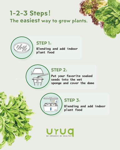 URUQ kit instalado en un AeroGarden demostrando compatibilidad práctica