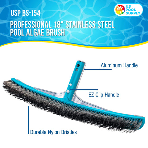 U.S. Pool Supply detalle cerdas acero inoxidable para raspado efectivo