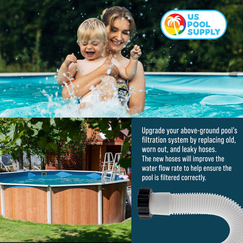U.S. Pool Supply etiqueta del producto que muestra especificaciones claras