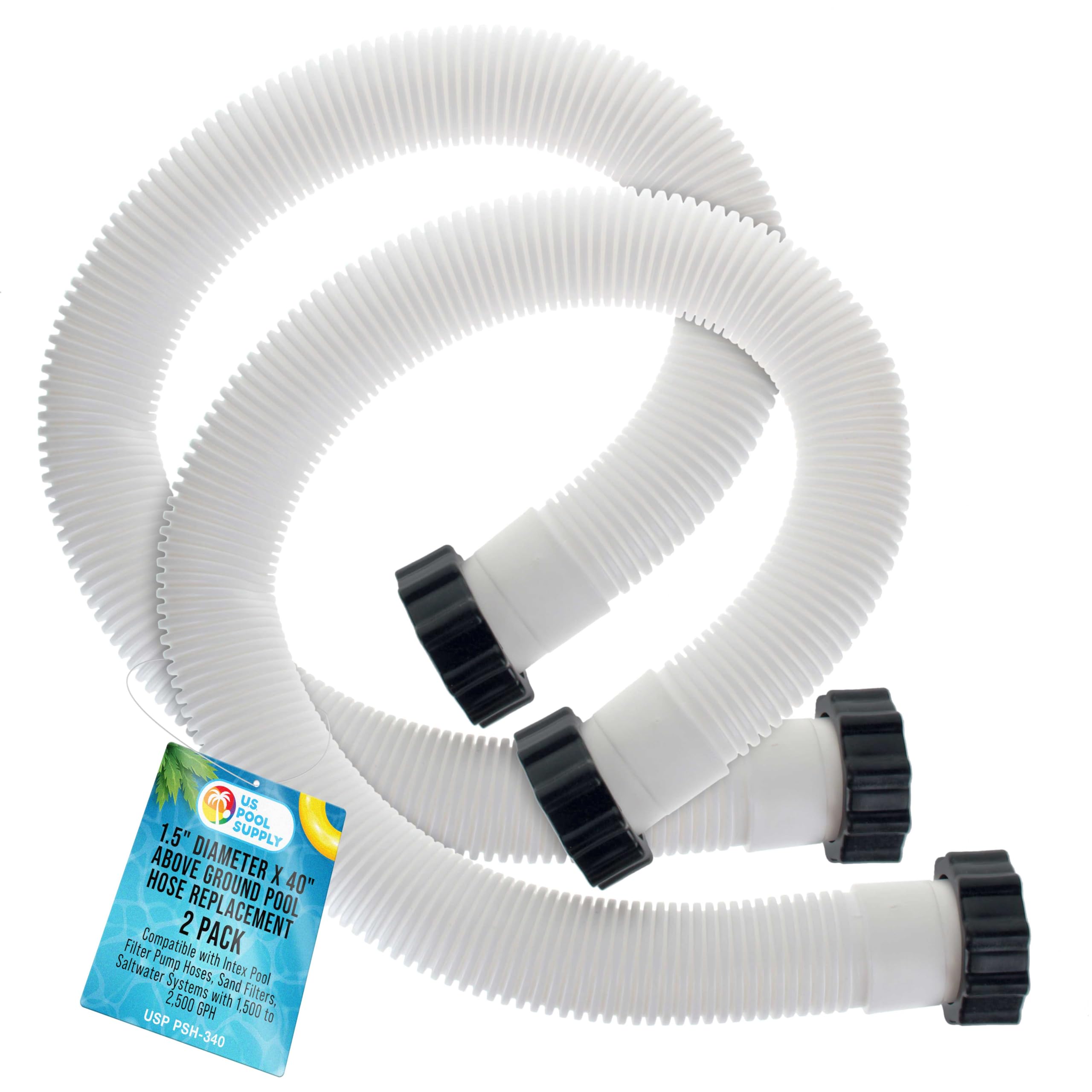 U.S. Pool Supply vista frontal manguera para conexión segura