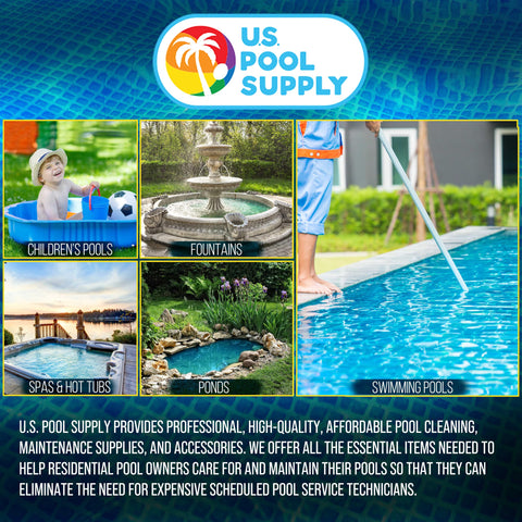 U.S. Pool Supply manguera instalada en piscina al aire libre soporta cloro y sol