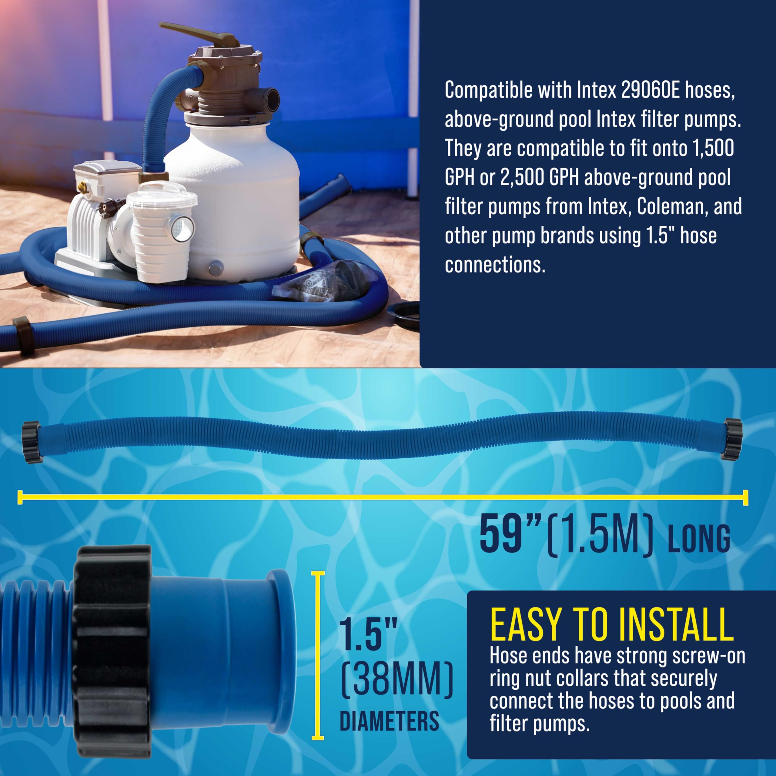 U.S. Pool Supply detalle de espiral de polietileno flexible y resistente a UV