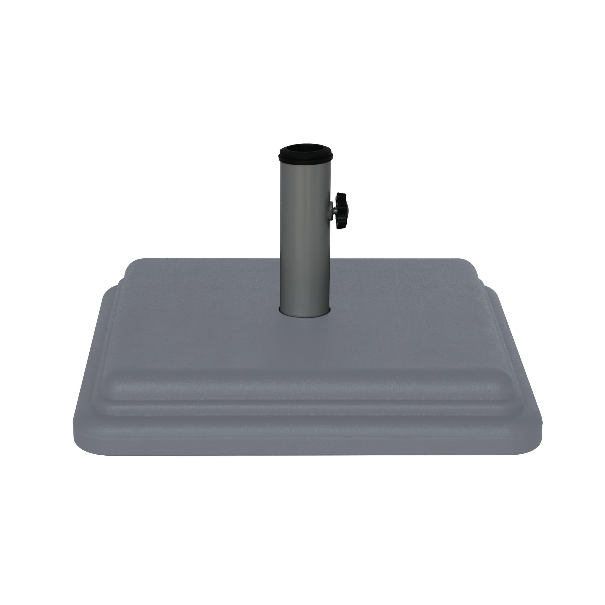 US Weight base frontal gris mostrando forma estable y acabado resistente al sol