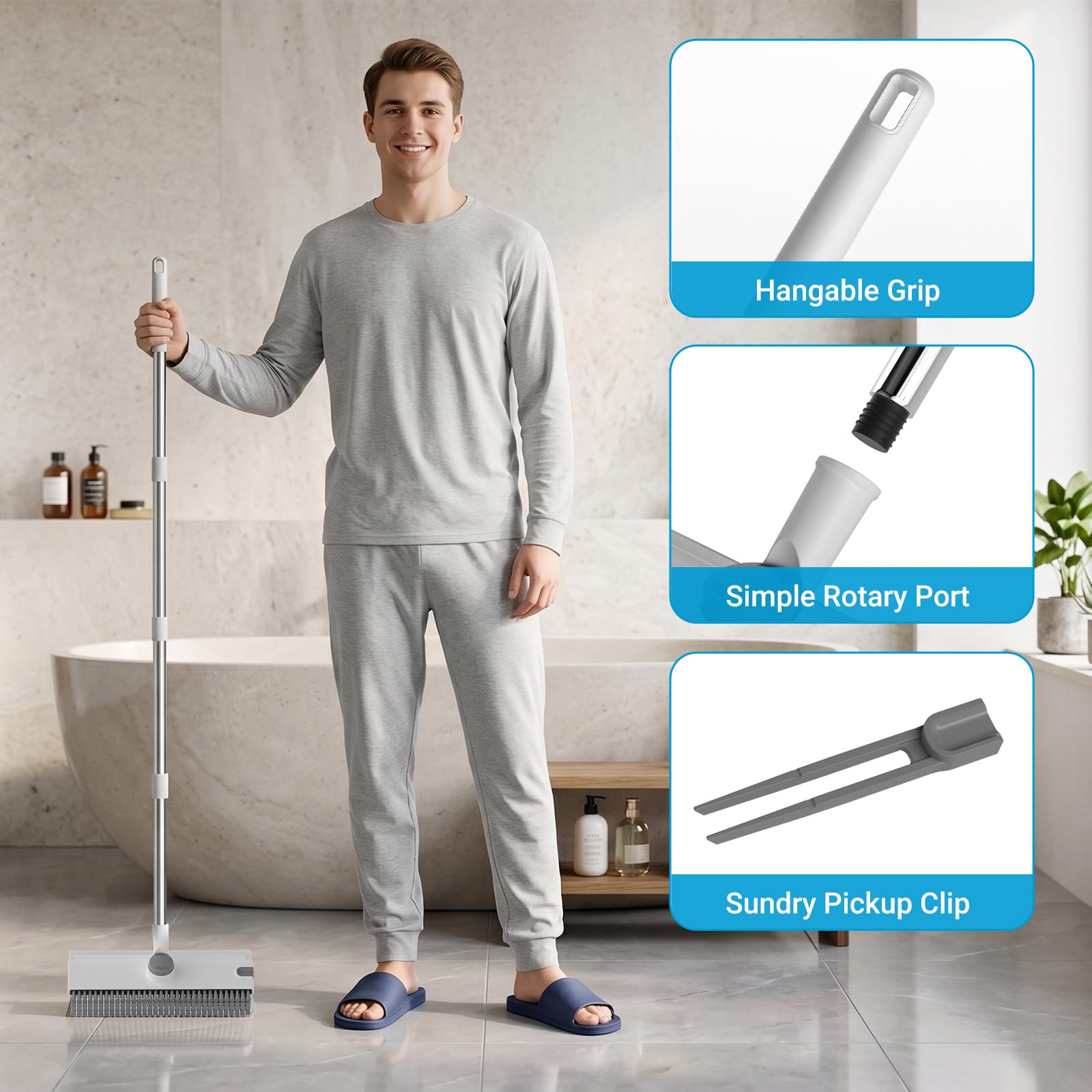 UTBAMST mango extensible desplegado 132 cm para alcance cómodo