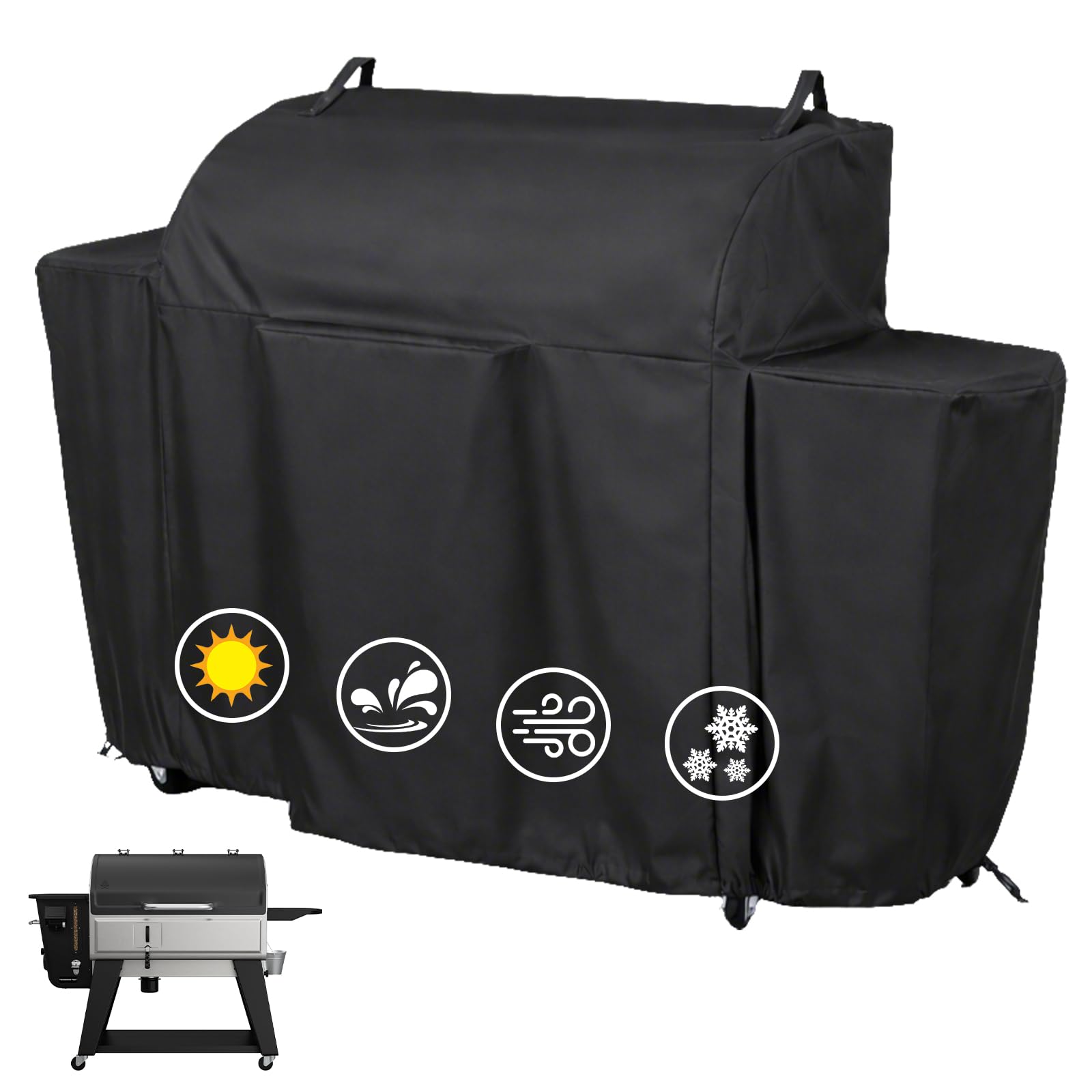 Utheer funda frontal cubriendo Camp Chef Woodwind Pro 36, protege de lluvia