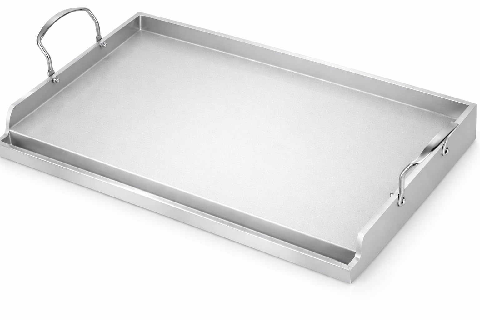 Utheer plancha frontal mostrando tamaño y cubierta antiadherente, para cocinar más alimentos