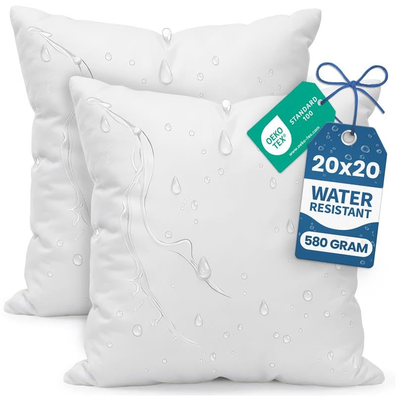 Utopia Bedding cojines pack frontal mostrando acabado blanco y beneficio estético